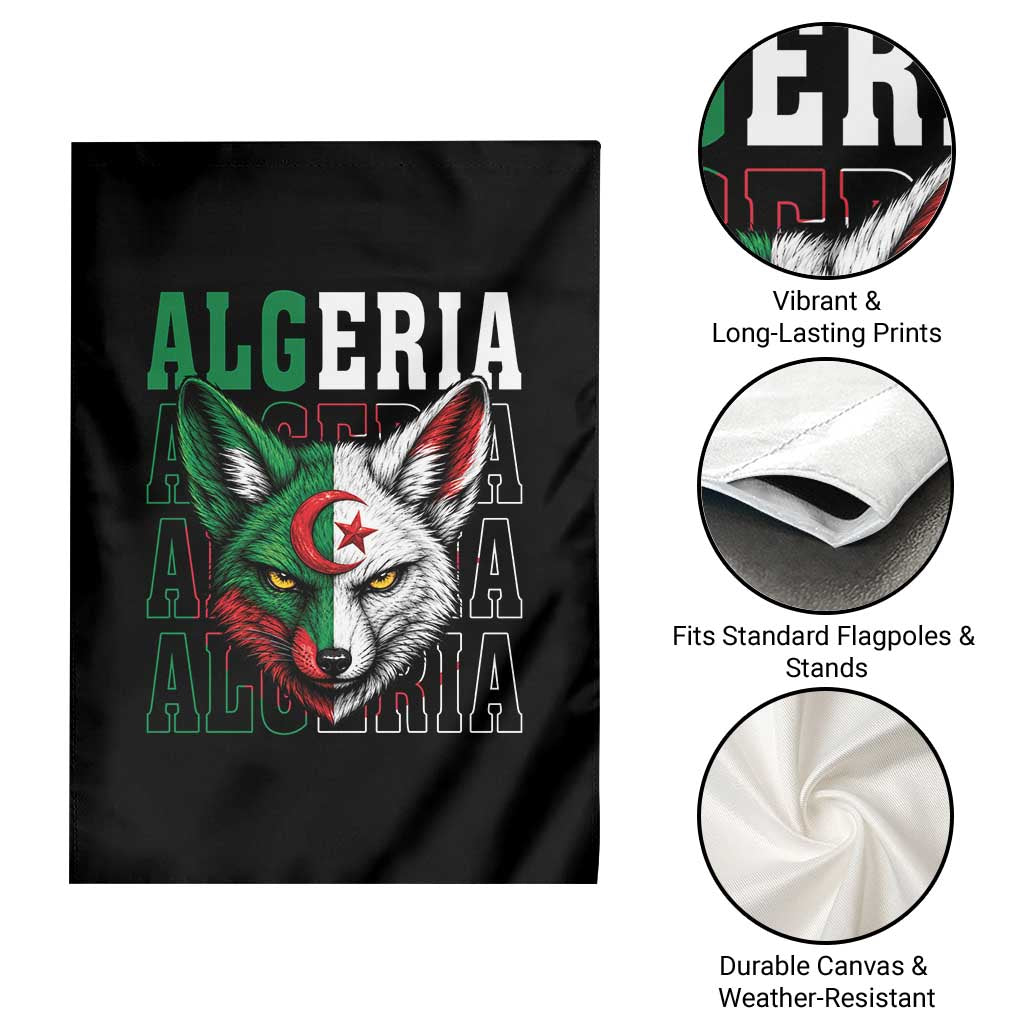 Algerian Fennec Fox Face Algeria National Flag Graphic Garden Flag Proud North African Desert Animal TS02 Print Your Wear