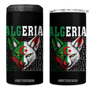 Algerian Fennec Fox Face Algeria National Flag Graphic 4 in 1 Can Cooler Tumbler Proud North African Desert Animal TS02 One Size: 16 oz Black Print Your Wear
