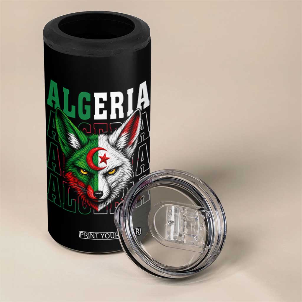 Algerian Fennec Fox Face Algeria National Flag Graphic 4 in 1 Can Cooler Tumbler Proud North African Desert Animal TS02 Print Your Wear