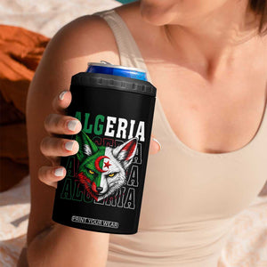 Algerian Fennec Fox Face Algeria National Flag Graphic 4 in 1 Can Cooler Tumbler Proud North African Desert Animal TS02 Print Your Wear