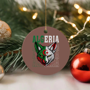 Algerian Fennec Fox Face Algeria National Flag Graphic Ceramic Ornament Proud North African Desert Animal