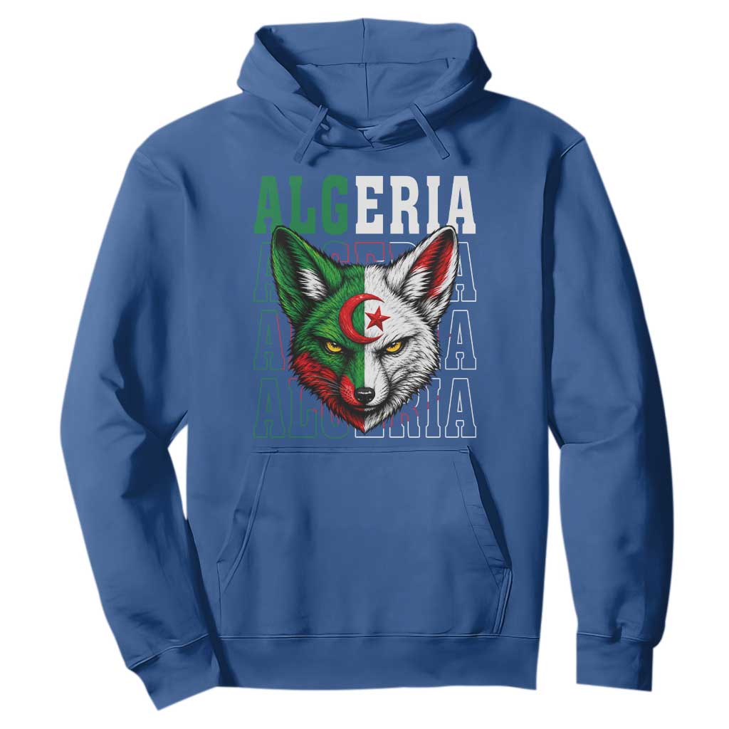 Algerian Fennec Fox Face Algeria National Flag Graphic Hoodie Proud North African Desert Animal