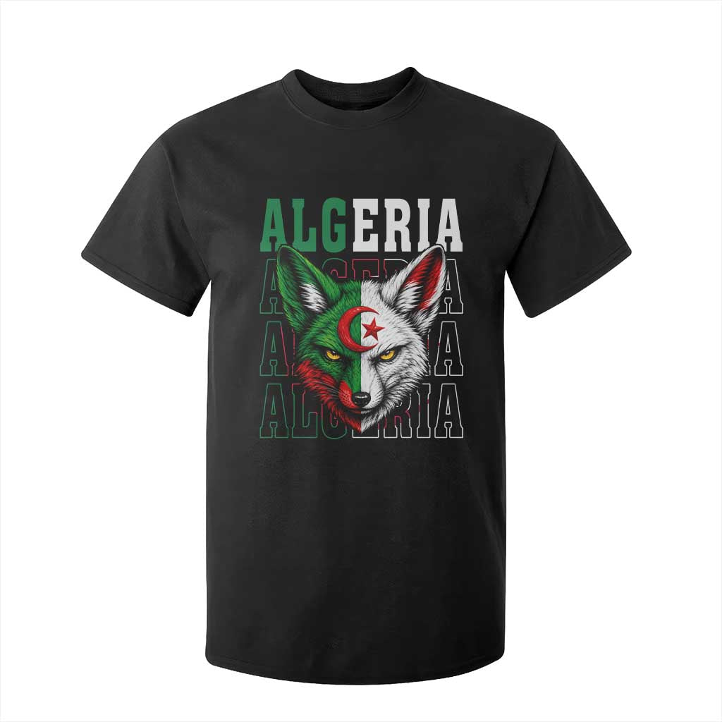 Algerian Fennec Fox Face Algeria National Flag Graphic T Shirt For Kid Proud North African Desert Animal TS02 Black Print Your Wear