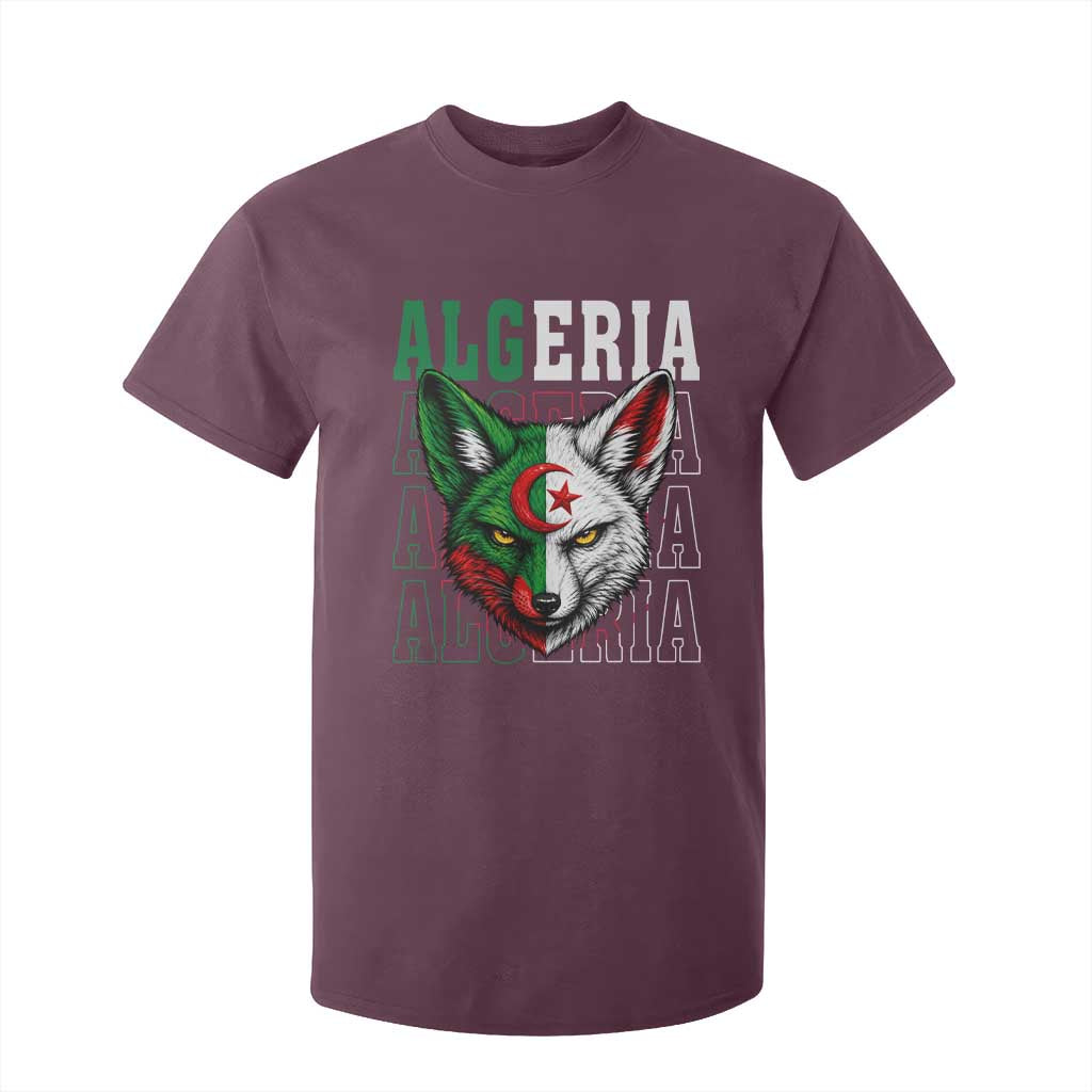 Algerian Fennec Fox Face Algeria National Flag Graphic T Shirt For Kid Proud North African Desert Animal