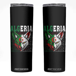 Algerian Fennec Fox Face Algeria National Flag Graphic Skinny Tumbler Proud North African Desert Animal TS02 Black Print Your Wear