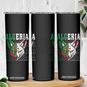 Algerian Fennec Fox Face Algeria National Flag Graphic Skinny Tumbler Proud North African Desert Animal TS02 Print Your Wear
