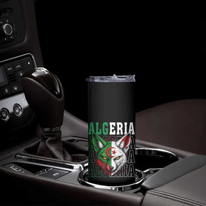 Algerian Fennec Fox Face Algeria National Flag Graphic Skinny Tumbler Proud North African Desert Animal TS02 Print Your Wear