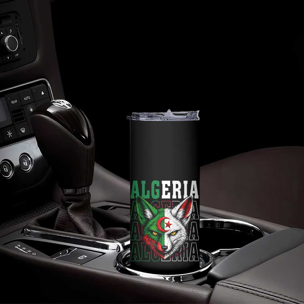 Algerian Fennec Fox Face Algeria National Flag Graphic Skinny Tumbler Proud North African Desert Animal TS02 Print Your Wear
