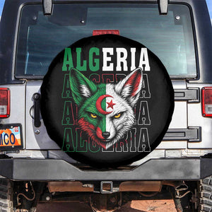Algerian Fennec Fox Face Algeria National Flag Graphic Spare Tire Cover Proud North African Desert Animal TS02 No hole Black Print Your Wear