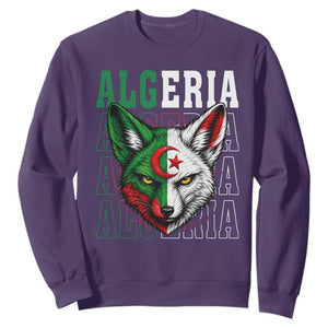 Algerian Fennec Fox Face Algeria National Flag Graphic Sweatshirt Proud North African Desert Animal