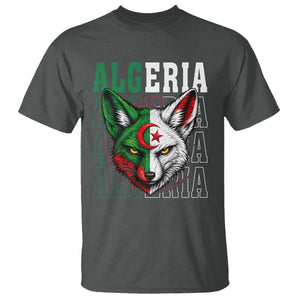 Algerian Fennec Fox Face Algeria National Flag Graphic T Shirt Proud North African Desert Animal