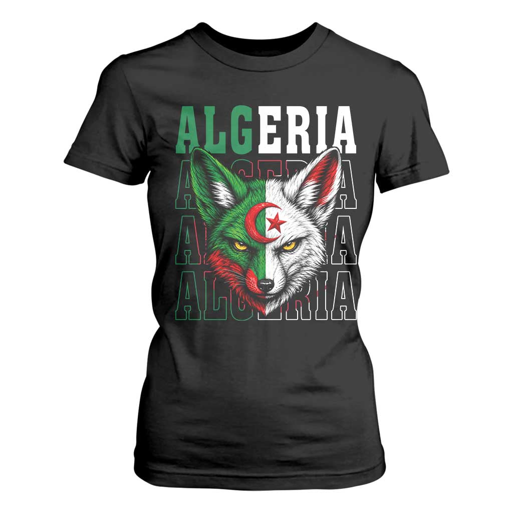 Algerian Fennec Fox Face Algeria National Flag Graphic T Shirt For Women Proud North African Desert Animal TS02 Black Print Your Wear