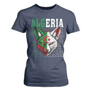 Algerian Fennec Fox Face Algeria National Flag Graphic T Shirt For Women Proud North African Desert Animal