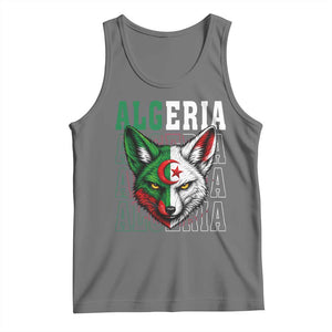 Algerian Fennec Fox Face Algeria National Flag Graphic Tank Top Proud North African Desert Animal
