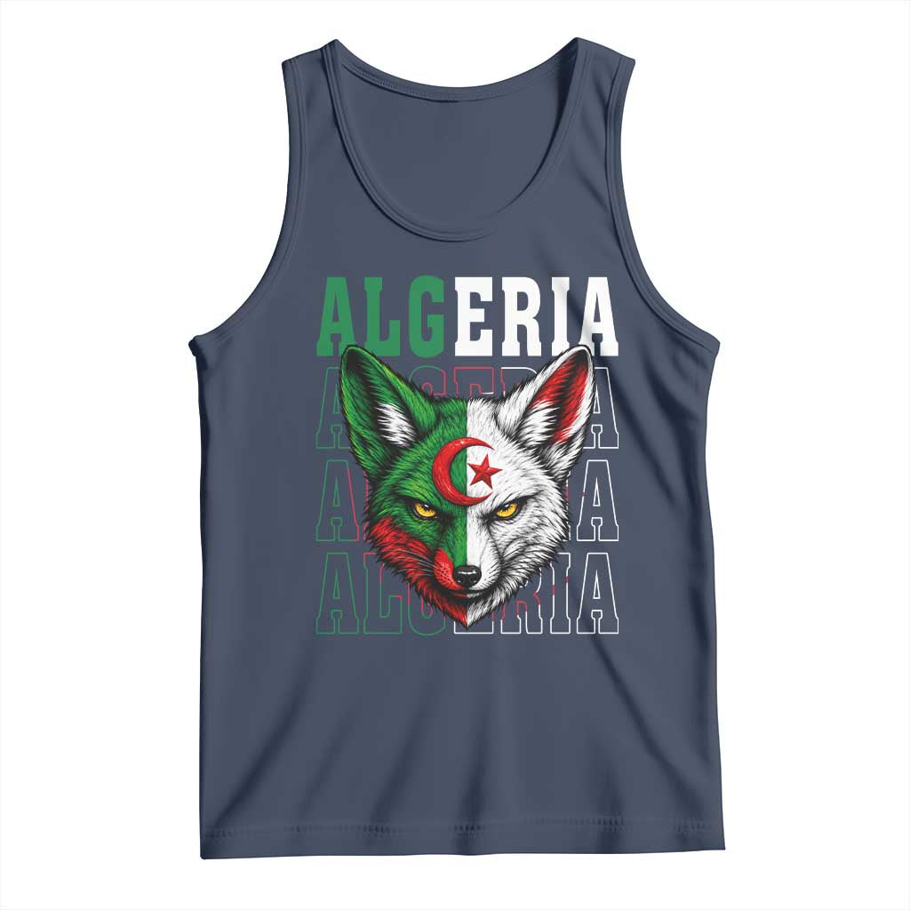 Algerian Fennec Fox Face Algeria National Flag Graphic Tank Top Proud North African Desert Animal