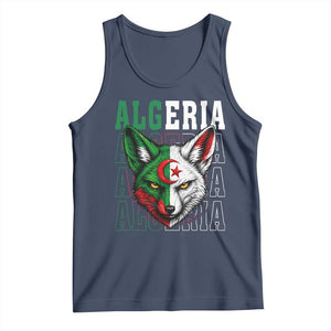 Algerian Fennec Fox Face Algeria National Flag Graphic Tank Top Proud North African Desert Animal