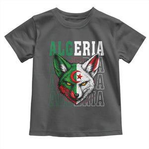 Algerian Fennec Fox Face Algeria National Flag Graphic Toddler T Shirt Proud North African Desert Animal