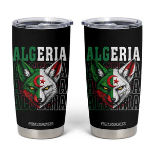 Algerian Fennec Fox Face Algeria National Flag Graphic Tumbler Cup Proud North African Desert Animal TS02 Black Print Your Wear