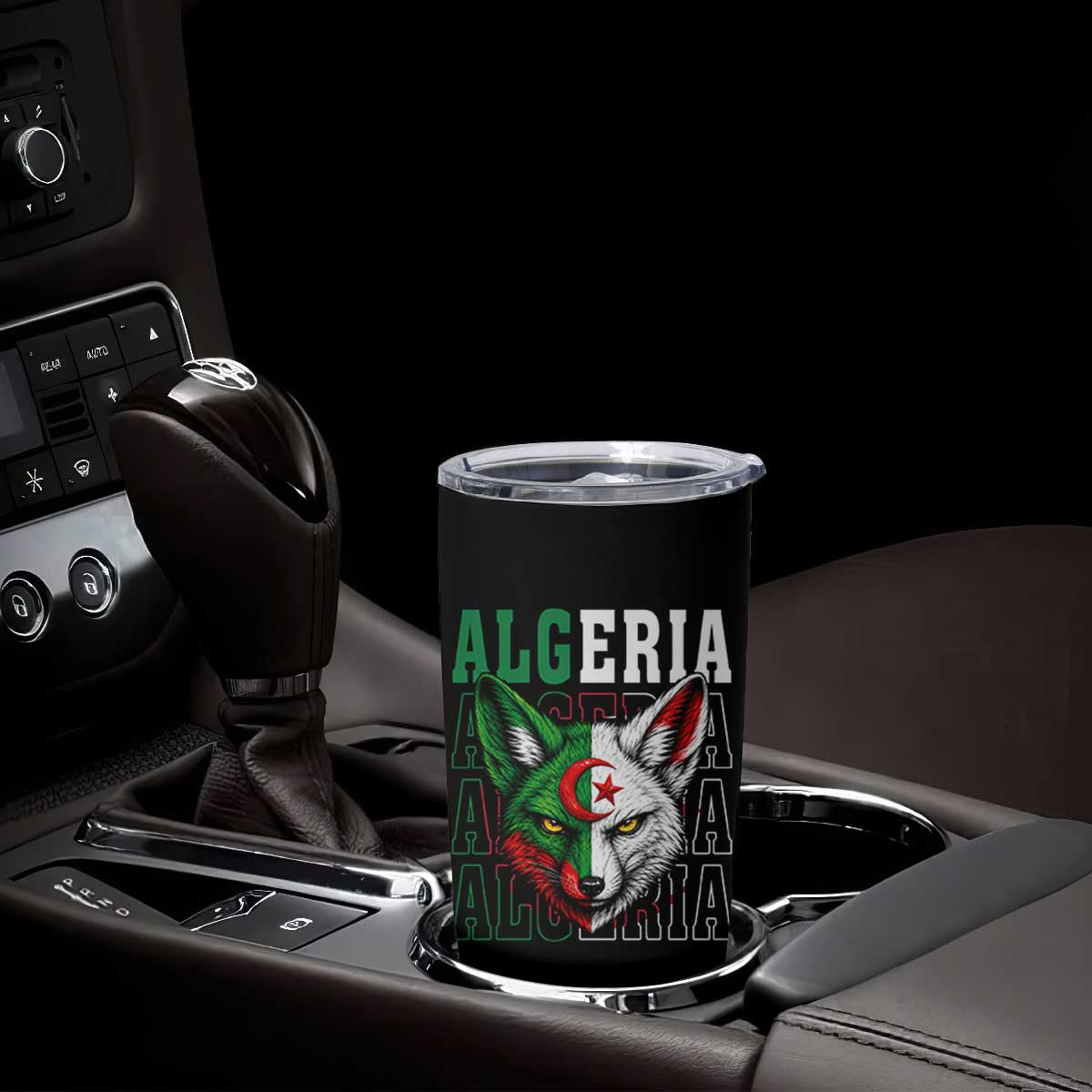 Algerian Fennec Fox Face Algeria National Flag Graphic Tumbler Cup Proud North African Desert Animal TS02 Print Your Wear
