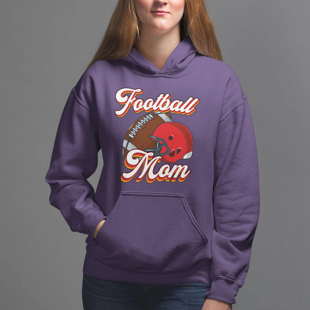 Football Mom Hoodie Women Game Day Sunday Funday Rugby Helmet TS02 Purple Printyourwear
