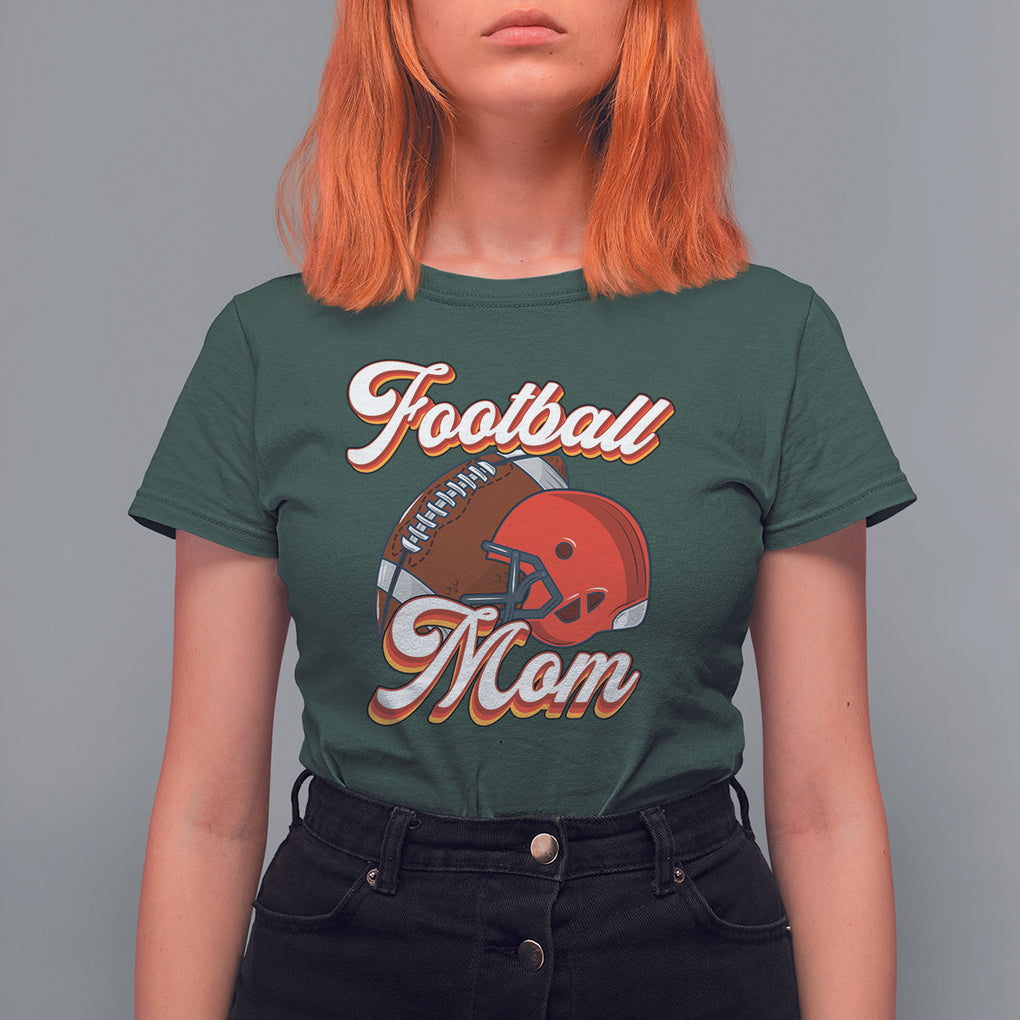 Football Mom T Shirt For Women Women Game Day Sunday Funday Rugby Helmet TS02 Dark Forest Green Printyourwear