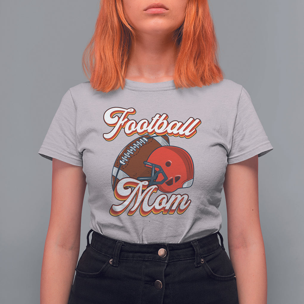 Football Mom T Shirt For Women Women Game Day Sunday Funday Rugby Helmet TS02 Ice Gray Printyourwear