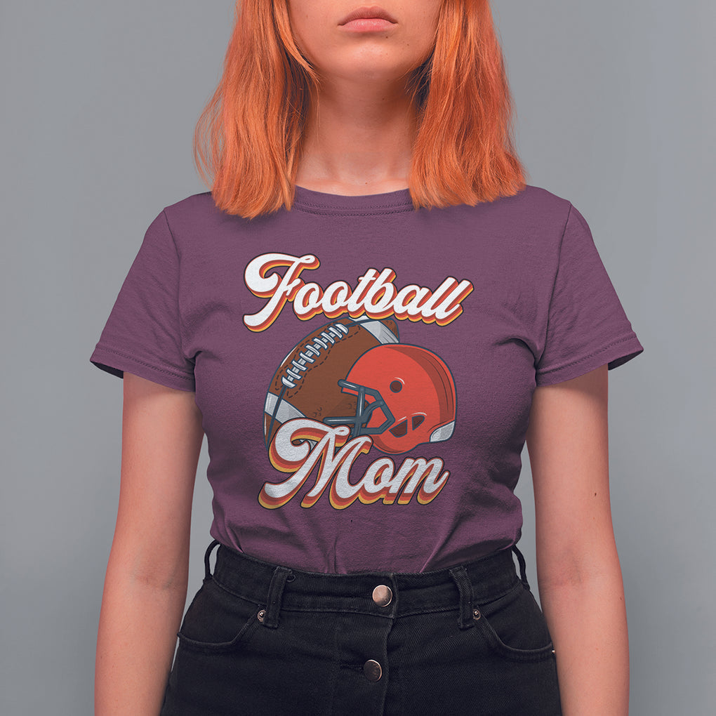 Football Mom T Shirt For Women Women Game Day Sunday Funday Rugby Helmet TS02 Maroon Printyourwear
