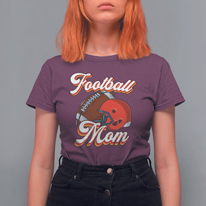 Football Mom T Shirt For Women Women Game Day Sunday Funday Rugby Helmet TS02 Maroon Printyourwear