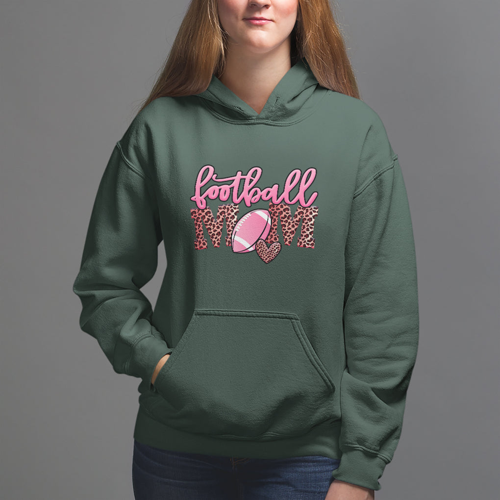 Football Mom Hoodie Leopard Women Game Day Sunday Funday Rugby TS02 Dark Forest Green Printyourwear