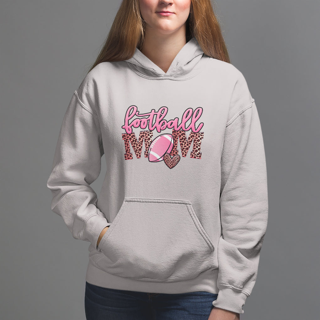 Football Mom Hoodie Leopard Women Game Day Sunday Funday Rugby TS02 Ice Gray Printyourwear