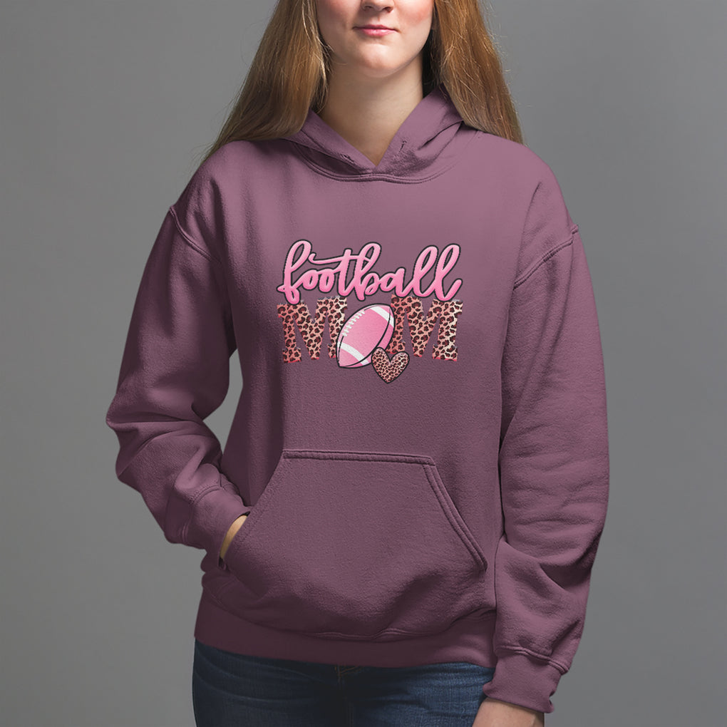 Football Mom Hoodie Leopard Women Game Day Sunday Funday Rugby TS02 Maroon Printyourwear