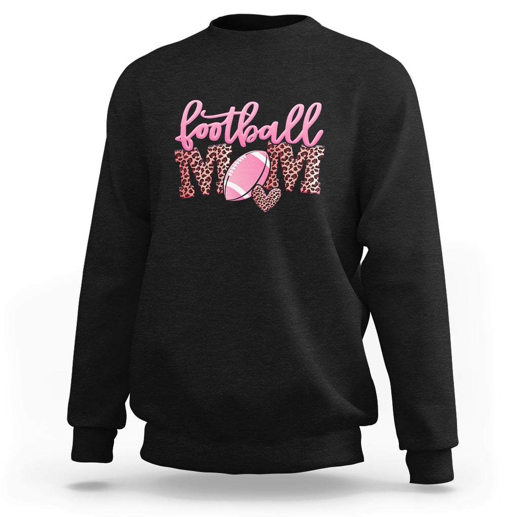 Football Mom Sweatshirt Leopard Women Game Day Sunday Funday Rugby TS02 Black Printyourwear