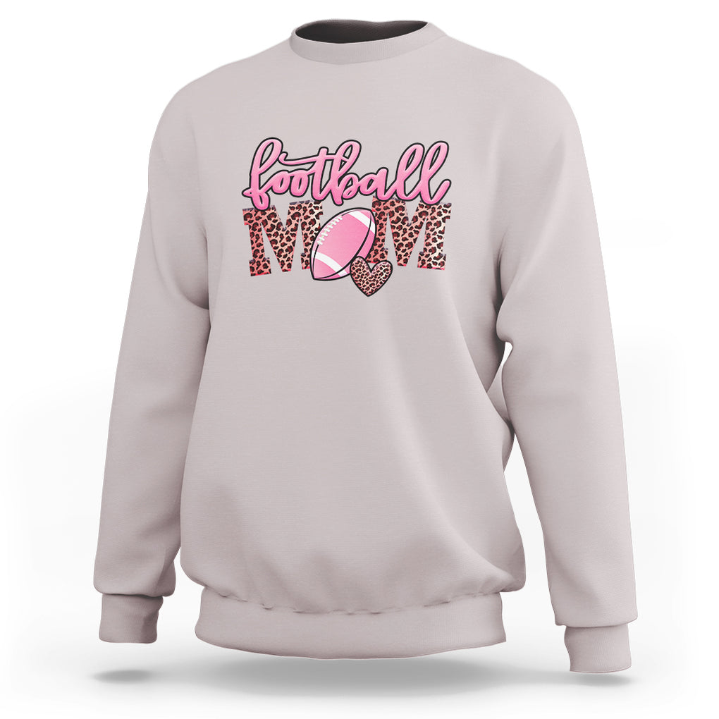 Football Mom Sweatshirt Leopard Women Game Day Sunday Funday Rugby TS02 Ice Gray Printyourwear