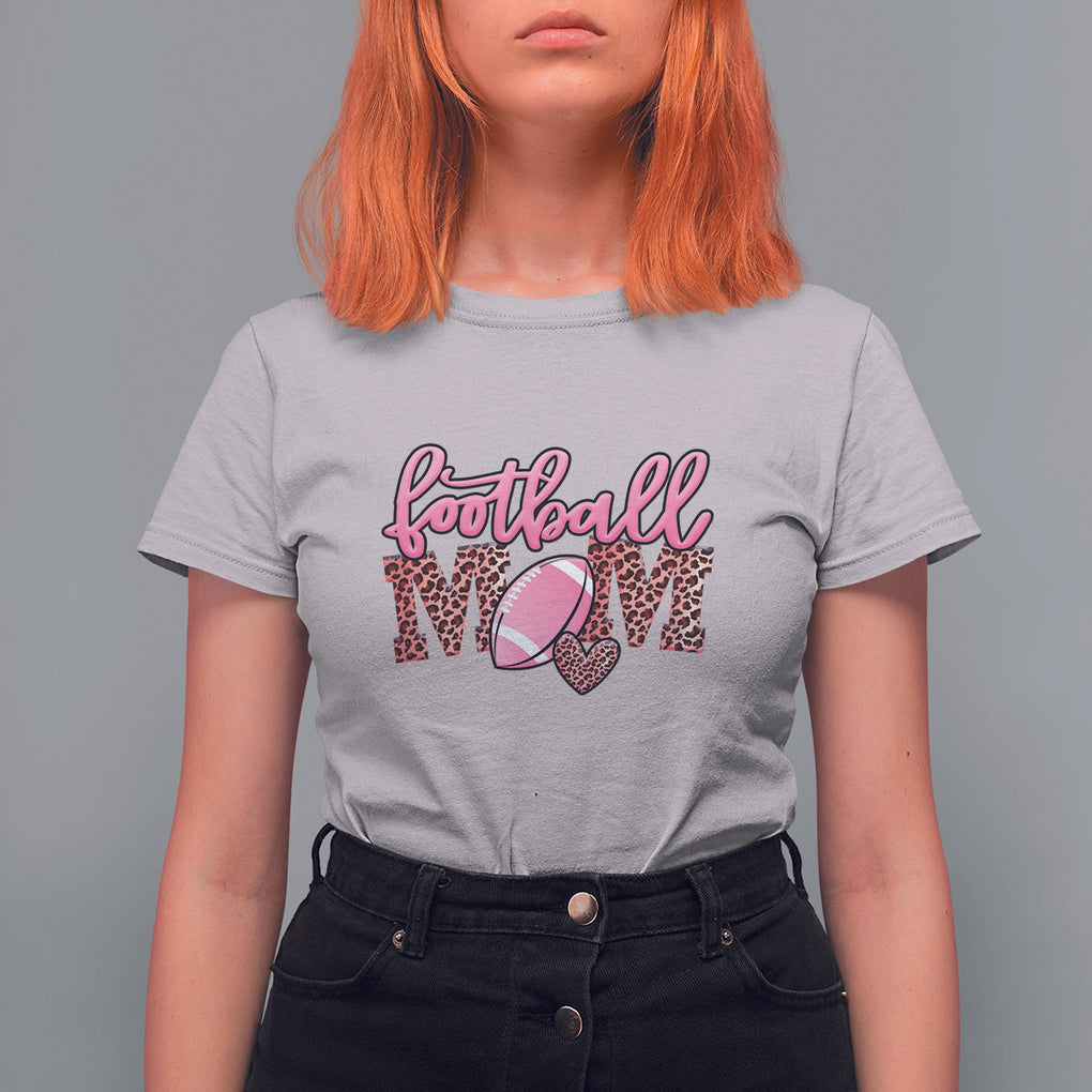 Football Mom T Shirt For Women Leopard Women Game Day Sunday Funday Rugby TS02 Ice Gray Printyourwear