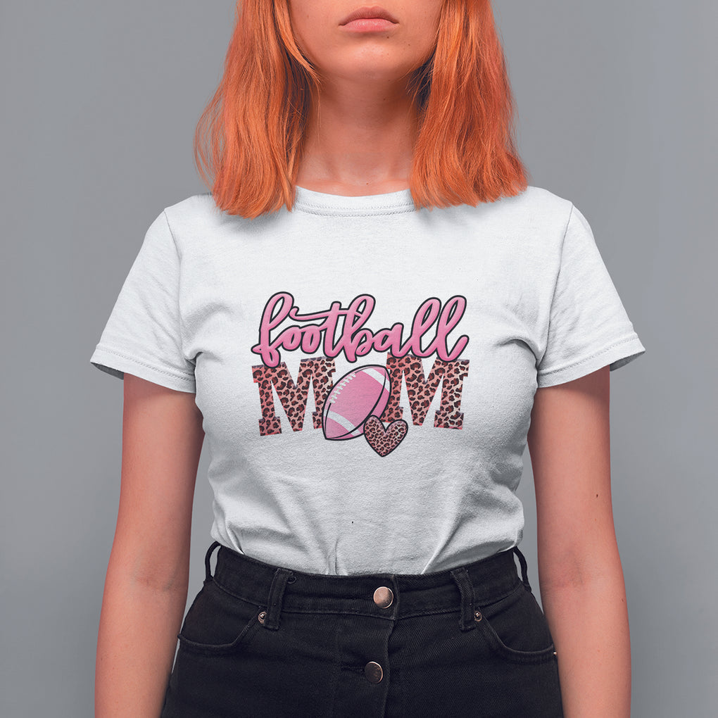 Football Mom T Shirt For Women Leopard Women Game Day Sunday Funday Rugby TS02 White Printyourwear