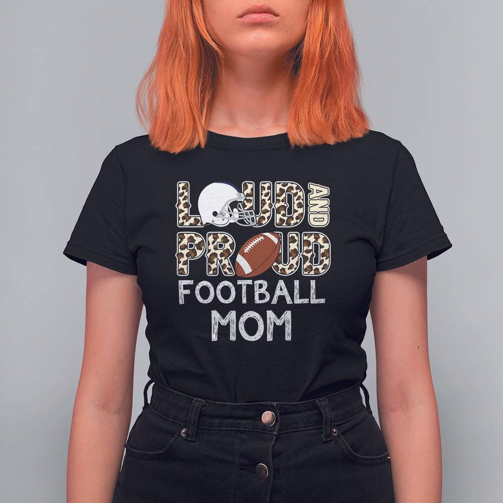 Loud And Proud Football Mom Rugby Helmet T Shirt For Women TS02 Black Printyourwear