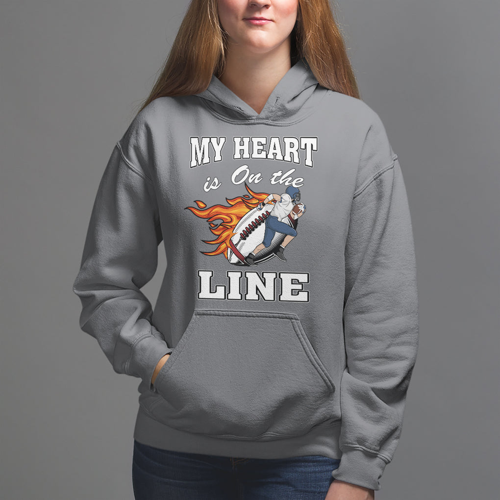 Football Mom Hoodie My Heart Is On That Line Rugby Player TS02 Charcoal Printyourwear