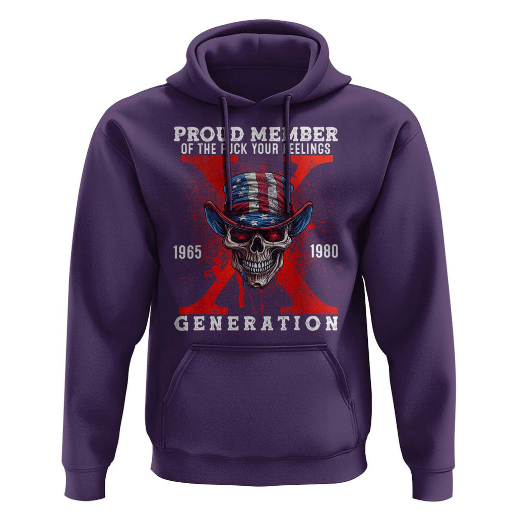 X Generation Skull Hoodie Proud Member Of The F Your Feelings Gen X 1965 1980 TS02 Purple Print Your Wear
