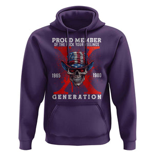 X Generation Skull Hoodie Proud Member Of The F Your Feelings Gen X 1965 1980 TS02 Purple Print Your Wear