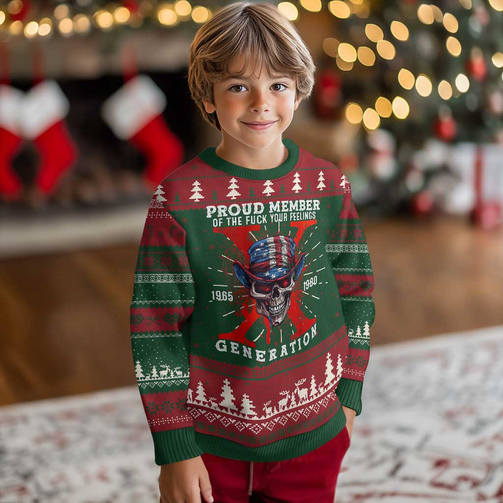 Generation X Skull Ugly Christmas Sweater Proud Member Of The F Your Feelings Gen X 1965 1980 TS02 Christmas Print Your Wear