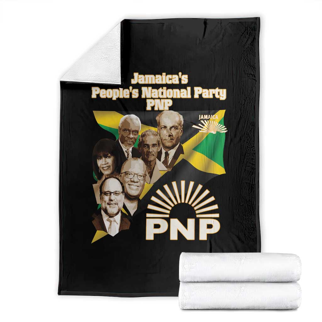 Jamaica People's National Party PNP Supporter Throw Blanket Patriotic Political Leaders Tribute Jamaican Flag TS02 Black Print Your Wear