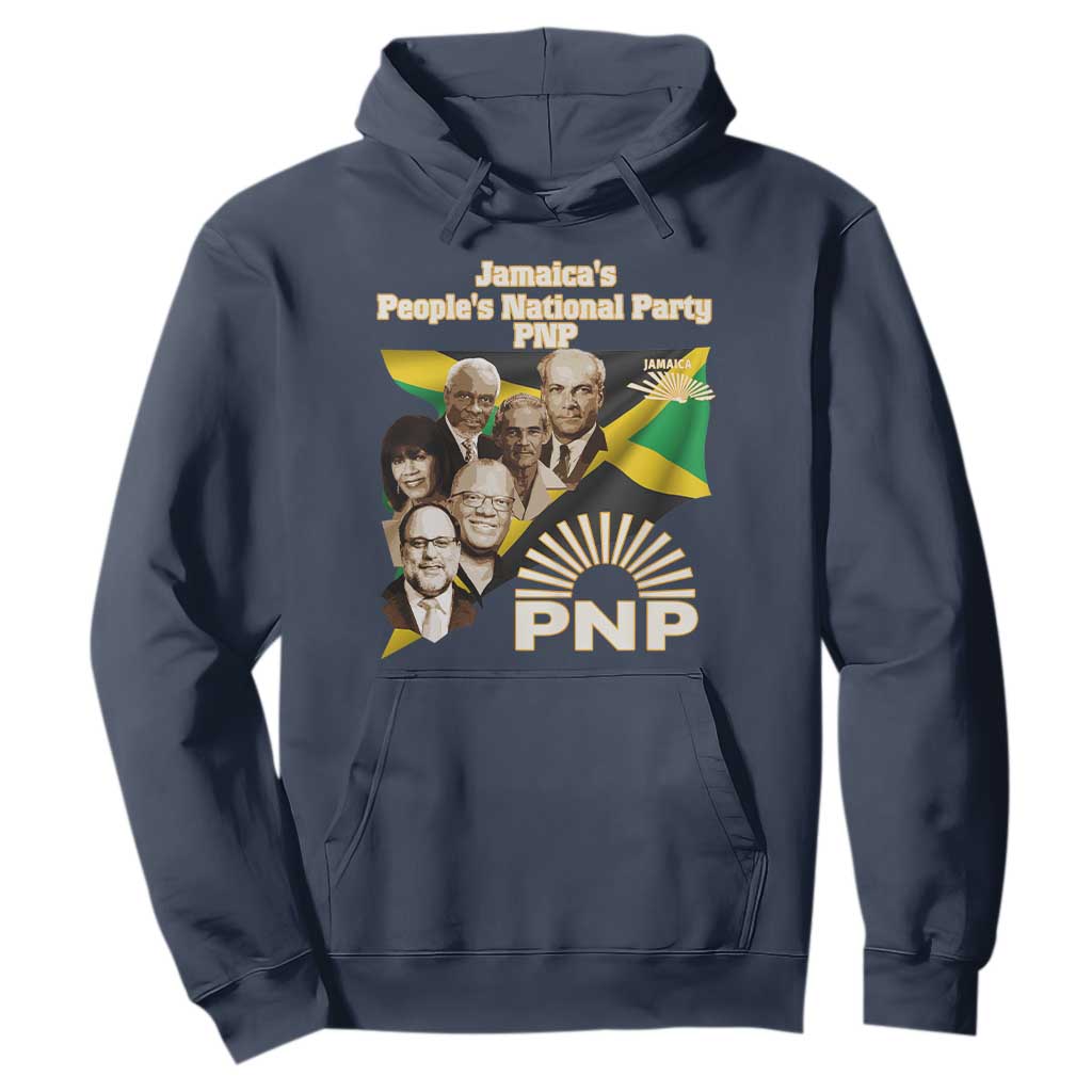 Jamaica People's National Party PNP Supporter Hoodie Patriotic Political Leaders Tribute Jamaican Flag TS02 Navy Print Your Wear