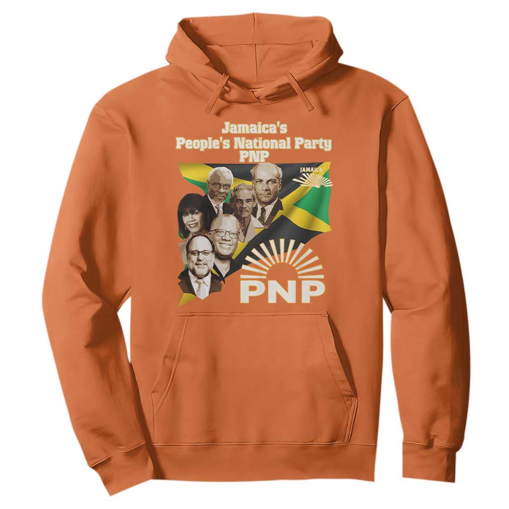 Jamaica People's National Party PNP Supporter Hoodie Patriotic Political Leaders Tribute Jamaican Flag TS02 Orange Print Your Wear