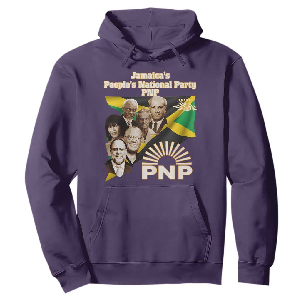 Jamaica People's National Party PNP Supporter Hoodie Patriotic Political Leaders Tribute Jamaican Flag TS02 Purple Print Your Wear