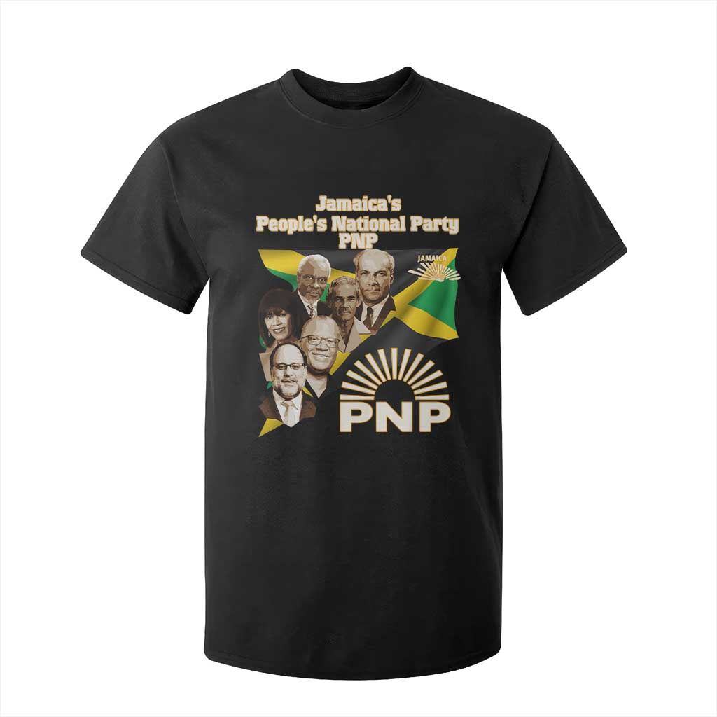 Jamaica People's National Party PNP Supporter T Shirt For Kid Patriotic Political Leaders Tribute Jamaican Flag TS02 Black Print Your Wear