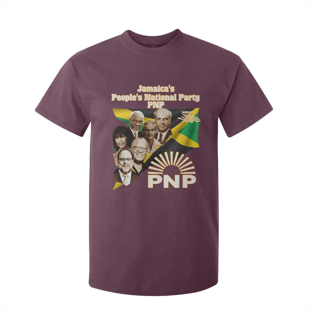 Jamaica People's National Party PNP Supporter T Shirt For Kid Patriotic Political Leaders Tribute Jamaican Flag TS02 Maroon Print Your Wear