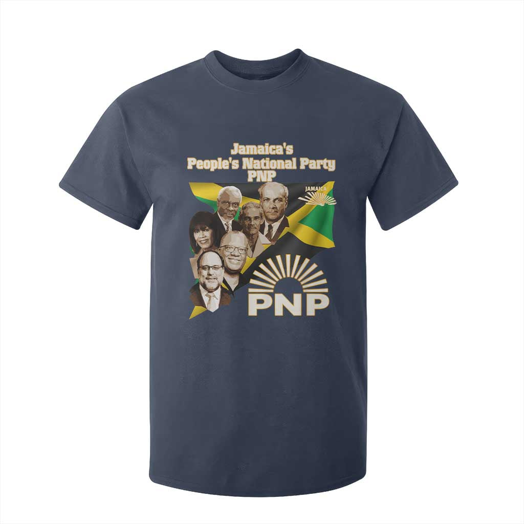 Jamaica People's National Party PNP Supporter T Shirt For Kid Patriotic Political Leaders Tribute Jamaican Flag TS02 Navy Print Your Wear