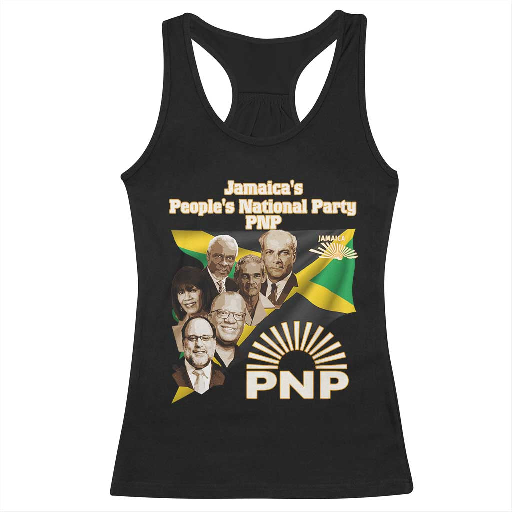 Jamaica People's National Party PNP Supporter Racerback Tank Top Patriotic Political Leaders Tribute Jamaican Flag TS02 Black Print Your Wear