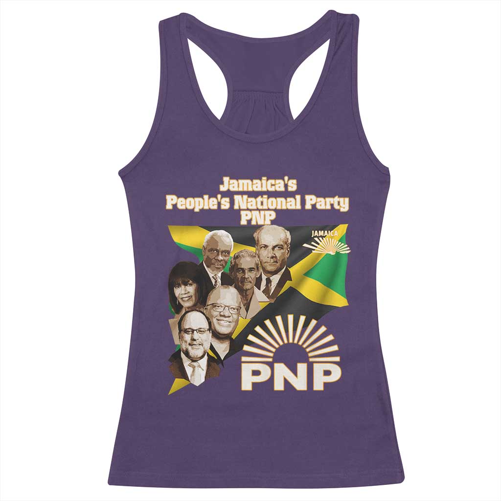 Jamaica People's National Party PNP Supporter Racerback Tank Top Patriotic Political Leaders Tribute Jamaican Flag TS02 Purple Print Your Wear