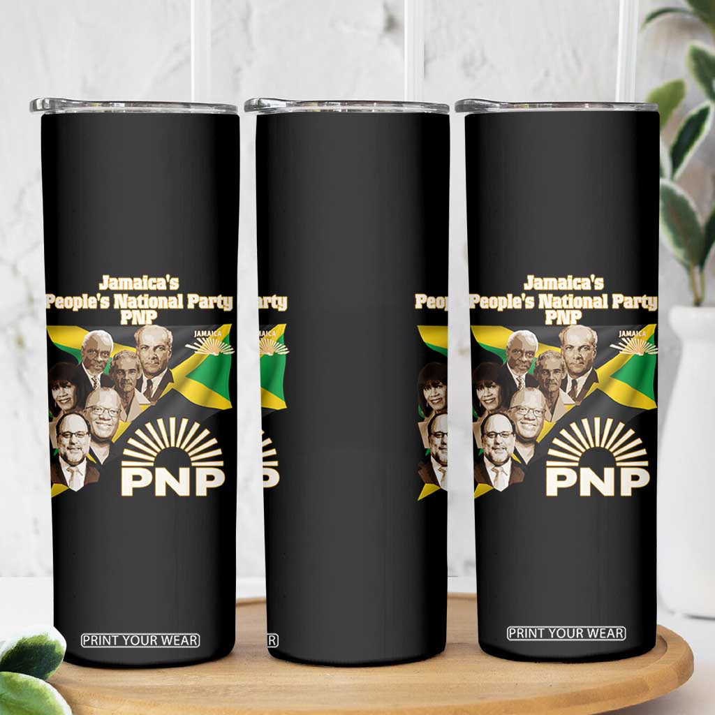 Jamaica People's National Party PNP Supporter Skinny Tumbler Patriotic Political Leaders Tribute Jamaican Flag TS02 Print Your Wear